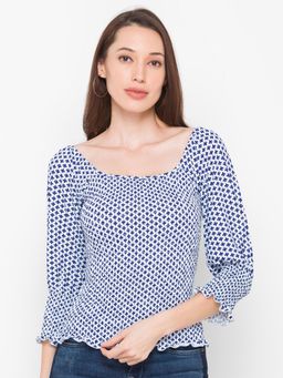 Globus - White Printed Top